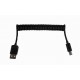 Кабель PALMEXX USB C-type - USB / пружина / длина 1м / черный