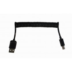 Кабель PALMEXX USB C-type - USB / пружина / длина 1м / черный