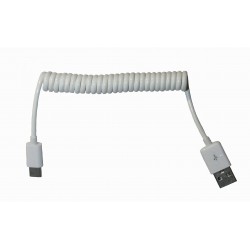 Кабель PALMEXX USB C-type - USB / пружина / длина 1м / белый
