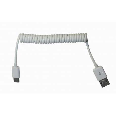 Кабель PALMEXX USB C-type - USB / пружина / длина 1м / белый