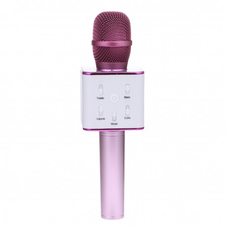 Беспроводной микрофон-караоке с встроенным динамиком Q7 /розовый