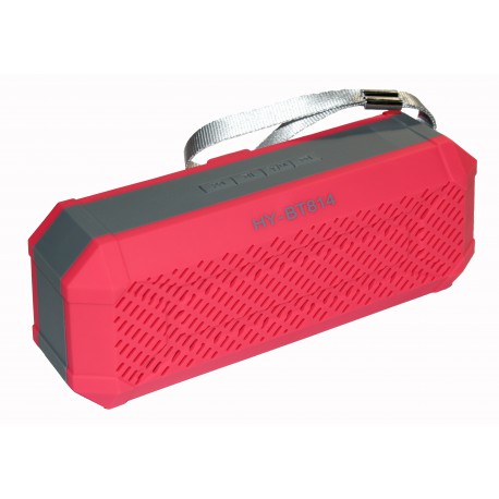 Bluetooth колонки с радио и mp3-проигрывателем HY-BT814L / красный