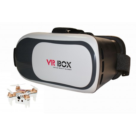 Квадрокоптер с камерой Mini FPV Drone CX-10WD-TX + Шлем виртуальной реальности VR BOX 2.0