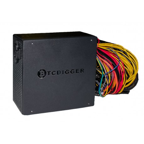 Блок питания BTCDIGGER LL1500PP 90PLUS gold 1500W 100-240VAC 63Hz 12V 125Amax, 7xSATA, 5xmolex, 24pin, 6x(6+2)pin, 8pin