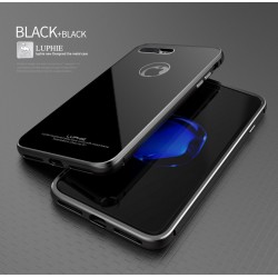 Чехол LUPHIE для IPHONE7 CIRCLE ARC TOUGHENED GLASS BACK / черный+черный