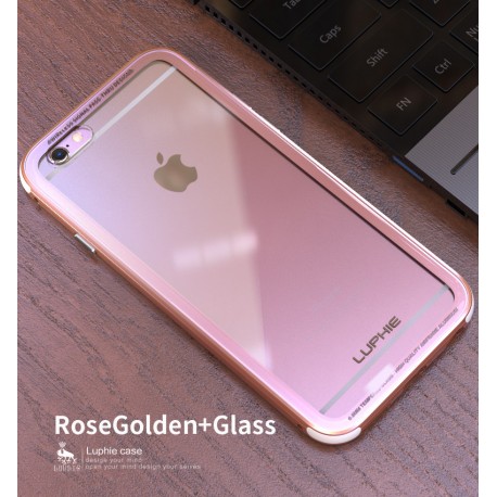 Чехол LUPHIE для IPHONE6PLUS TOUGHENED GLASS PROTECTION / розовое золото