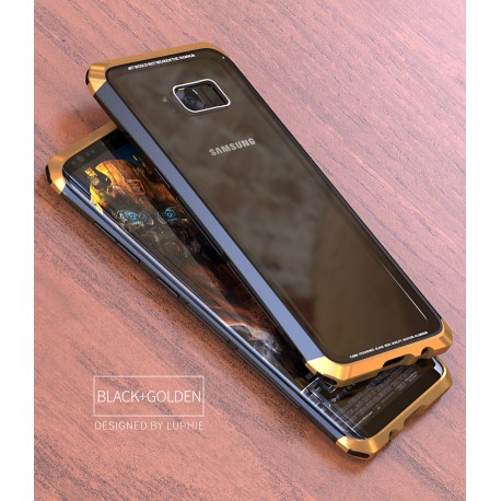 Чехол LUPHIE для SAMSUNG S8 DOUBLE DRAGON / черный+золото