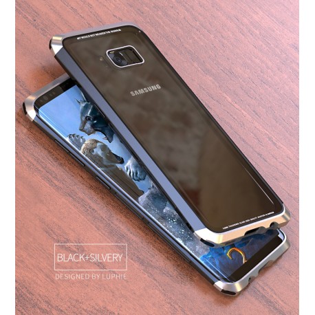 Чехол LUPHIE для SAMSUNG S8 DOUBLE DRAGON / черный+серебро