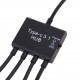 Переходник USB TypeC - OTG USB 2.0 (3 порта)+Micro USB c подзарядкой (mama)