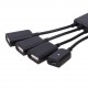Переходник USB TypeC - OTG USB 2.0 (3 порта)+Micro USB c подзарядкой (mama)