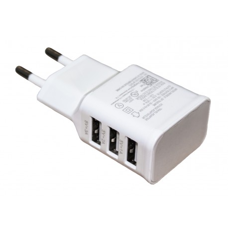 Зарядное устройство быстрое Quick Charge 2.0 сети 3*USB /5V-2A quick charge, 9V-1,67A