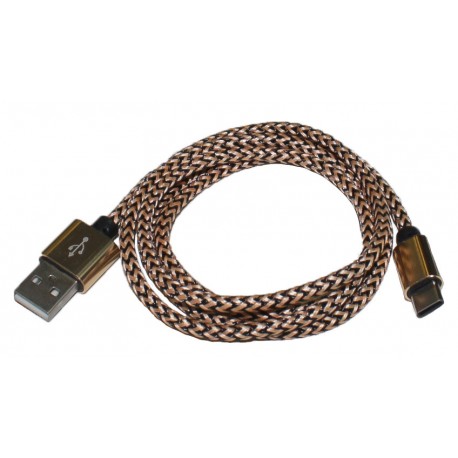 Кабель PALMEXX USB C-type - USB2.0 в оплетке /черно-золотой