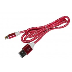 Кабель PALMEXX USB C-type - USB2.0 в оплетке /красно-белый