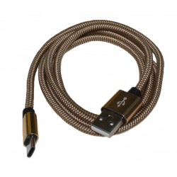 Кабель PALMEXX USB C-type - USB2.0 в оплетке /золото