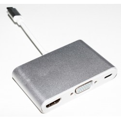 Кабель PALMEXX USBC-HDMI-VGA-USBC / серебро