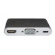 Кабель PALMEXX USBC-HDMI-VGA-USBC / серебро