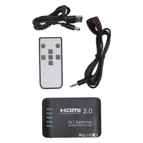 Свитч PALMEXX 5HDMI*1HDMI 4K/60Hz YUV 4:4:HDR (2160P, 3D, HDMI V2.0)