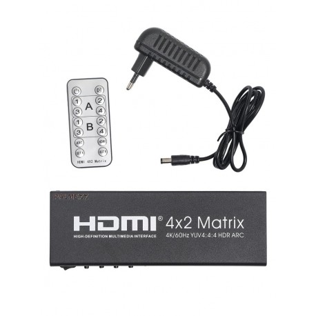 Матрица PALMEXX 4HDMI*2HDMI 4K/60Hz YUV 4:4:4 HDR ARC (2160P, 3D, HDMI V2.0)