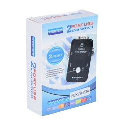 Коммутатор PALMEXX KVM-переключатель VGA+USB на 2 компьютера