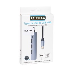 Хаб PALMEXX USB-C to 3*USB2.0+USB3.0+microUSB