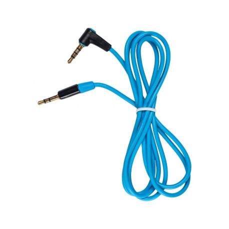 Кабель AUX 3.5mm 3pin - 3.5mm 4pin угловой / синий
