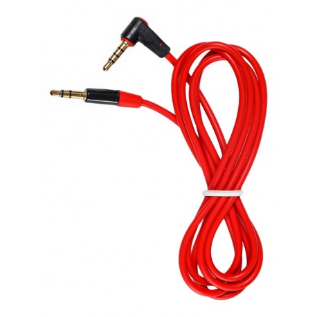 Кабель AUX 3.5mm 3pin - 3.5mm 4pin угловой / красный