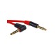 Кабель AUX 3.5mm 3pin - 3.5mm 4pin угловой / красный