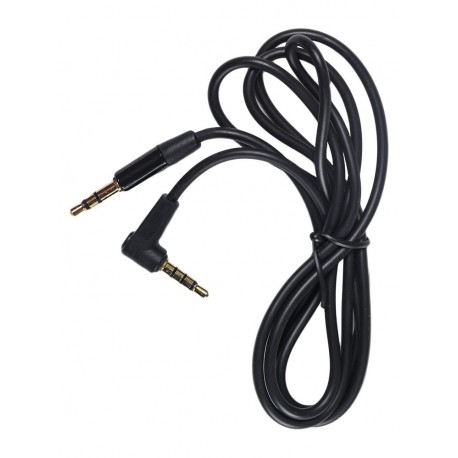 Кабель AUX 3.5mm 3pin - 3.5mm 4pin угловой / черный