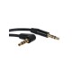 Кабель AUX 3.5mm 3pin - 3.5mm 4pin угловой / черный