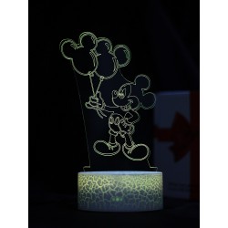 Светодиодный ночник PALMEXX 3D светильник LED RGB 7 цветов (микки маус с шарами)