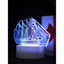 Светодиодный ночник PALMEXX 3D светильник LED RGB 7 цветов (корабль)