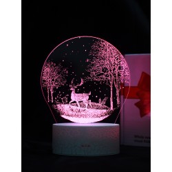 Светодиодный ночник PALMEXX 3D светильник LED RGB 7 цветов (олени в ночном лесу)