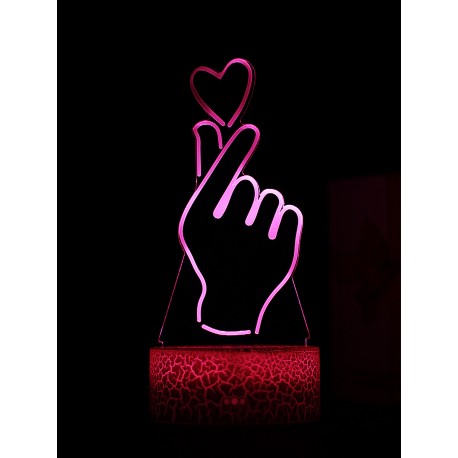 Светодиодный ночник PALMEXX 3D светильник LED RGB 7 цветов (рука с сердцем)