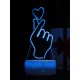 Светодиодный ночник PALMEXX 3D светильник LED RGB 7 цветов (рука с сердцем)