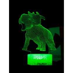Светодиодный ночник PALMEXX 3D светильник LED RGB 7 цветов (трицератопс) LAMP-027