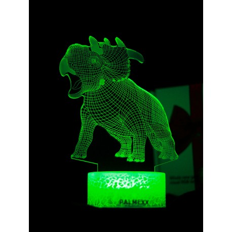 Светодиодный ночник PALMEXX 3D светильник LED RGB 7 цветов (трицератопс) LAMP-027