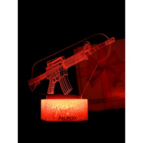 Светодиодный ночник PALMEXX 3D светильник LED RGB 7 цветов (ружье) LAMP-040