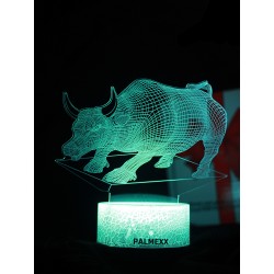 Светодиодный ночник PALMEXX 3D светильник LED RGB 7 цветов (бык) LAMP-041