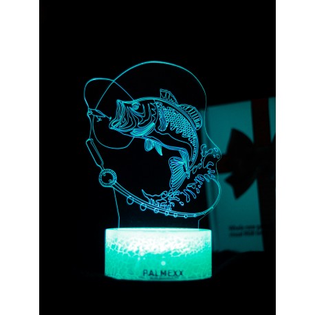 Светодиодный ночник PALMEXX 3D светильник LED RGB 7 цветов (рыбалка) LAMP-042