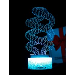 Светодиодный ночник PALMEXX 3D светильник LED RGB 7 цветов (спираль) LAMP-045