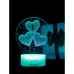 Светодиодный ночник PALMEXX 3D светильник LED RGB 7 цветов (я тебя люблю) LAMP-031