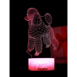 Светодиодный ночник PALMEXX 3D светильник LED RGB 7 цветов (пудель) LAMP-033