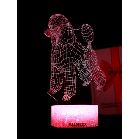 Светодиодный ночник PALMEXX 3D светильник LED RGB 7 цветов (пудель) LAMP-033