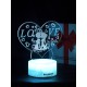 Светодиодный ночник PALMEXX 3D светильник LED RGB 7 цветов (поцелуй) LAMP-082