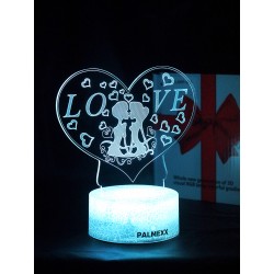 Светодиодный ночник PALMEXX 3D светильник LED RGB 7 цветов (поцелуй) LAMP-082