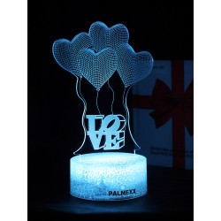 Светодиодный ночник PALMEXX 3D светильник LED RGB 7 цветов (шары-сердечки) LAMP-081