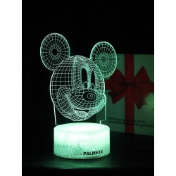 Светодиодный ночник PALMEXX 3D светильник LED RGB 7 цветов (голова микки мауса) LAMP-079