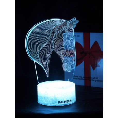 Светодиодный ночник PALMEXX 3D светильник LED RGB 7 цветов (голова лошади) LAMP-078