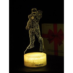 Светодиодный ночник PALMEXX 3D светильник LED RGB 7 цветов (железный человек) LAMP-072