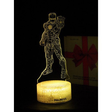 Светодиодный ночник PALMEXX 3D светильник LED RGB 7 цветов (железный человек) LAMP-072